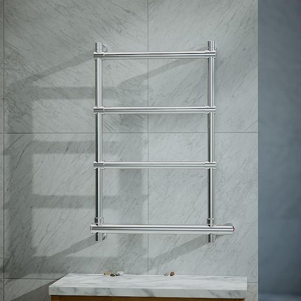 Полотенцесушитель электрический цвет: хром Margaroli 370-542 Box 5423704CRNB (детальная фотография), лесенка, вертикальные