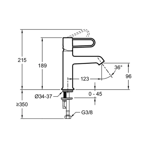 Смеситель для раковины Jacob Delafon Odeon Rive Gauche черный ручка золото E21029-GLD-BL (детальная фотография), для раковины