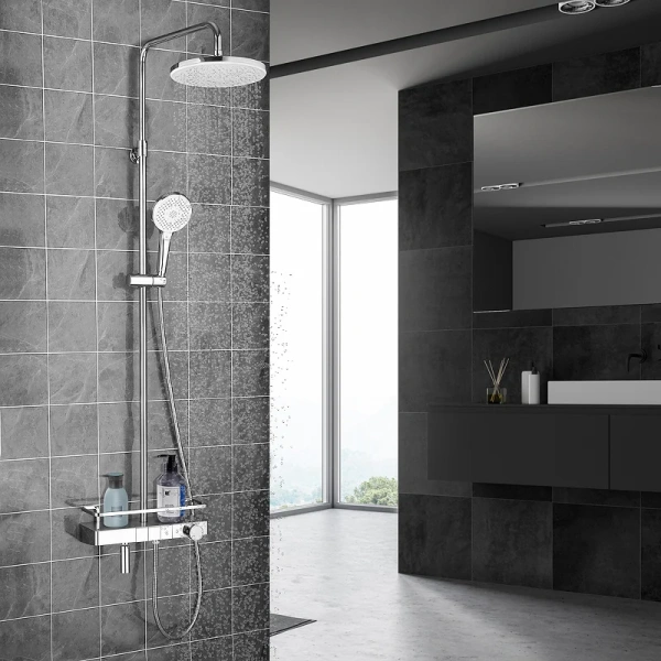 Душевая стойка Lemark Tropic хром LM7011C (детальная фотография), современные, hi-tech