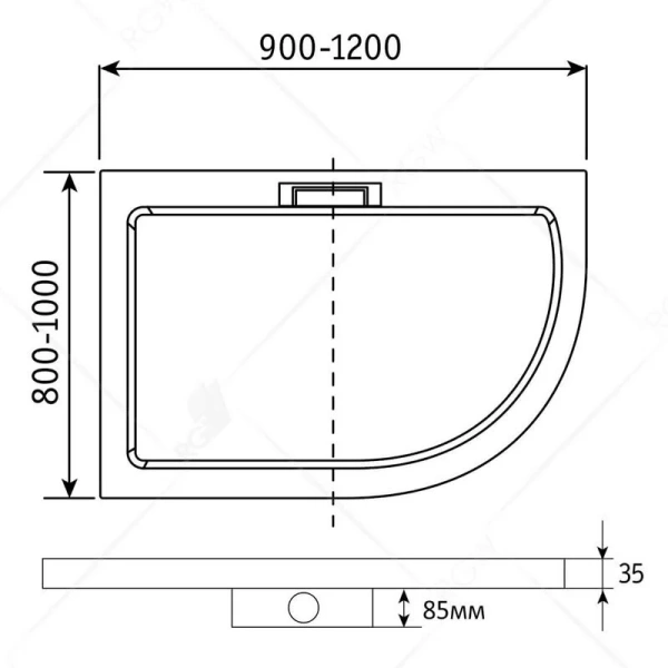 Душевой поддон RGW GWS-41 120х90 см асимметричный 03150492-01 (детальная фотография), недорогие