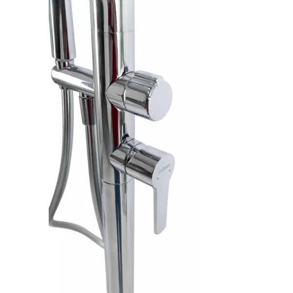 Смеситель для ванны Cezares Lux хром LUX-VDP-01 (детальная фотография), из латуни, округлая форма, с душевой лейкой