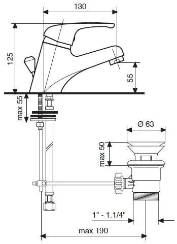 Смеситель для раковины Emmevi Ambra 9003 (детальная фотография), для раковины