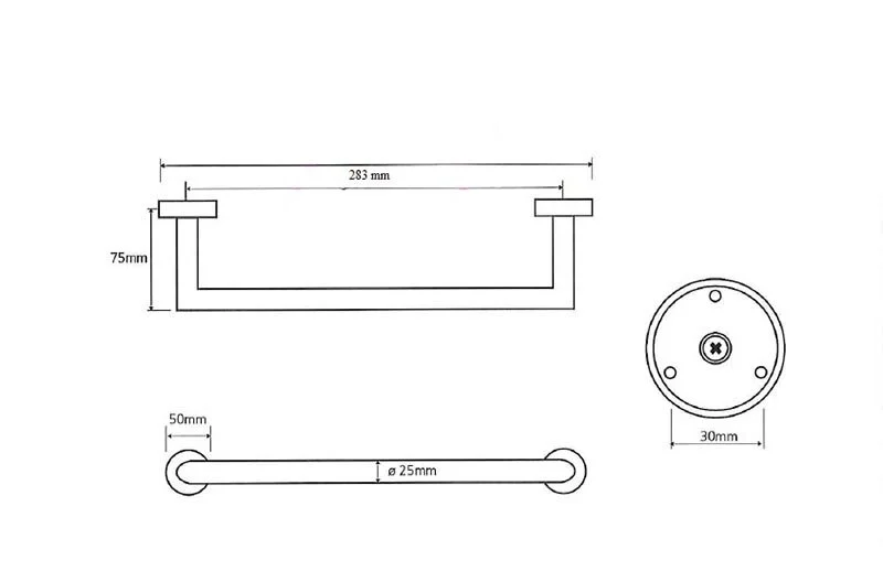 Поручень для ванной Bemeta Omega хром 104307611 (детальная фотография), современные, hi-tech