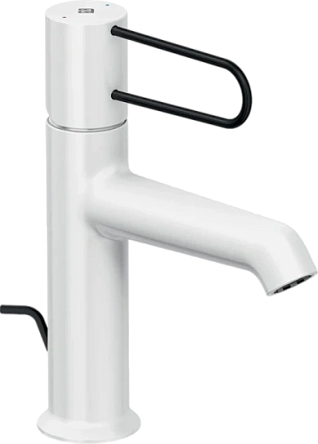 Смеситель для раковины Jacob Delafon Odeon Rive Gauche белый ручка черная - фото 4