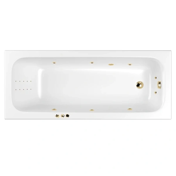 Ванна акриловая гидромассажная Whitecross Vibe Smart nano, 0105.170070.100.SMARTNANO.GL, 170 x 70 см, белый/золото (детальная фотография)