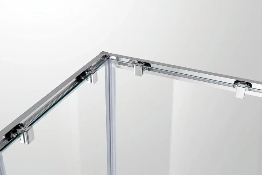 Душевой уголок Cezares Molveno 80х80 см прозрачное стекло MOLVENO-A-2-80-C-Cr-IV (детальная фотография), хром