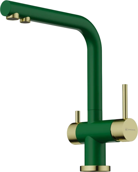 Смеситель для питьевой воды Omoikiri Nagano RG-LG светлое золото/royal green 4994432 (детальная фотография)