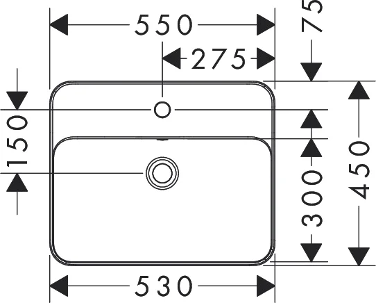 Раковина Hansgrohe Xuniva Q 55 см белая 60162450 (детальная фотография), современные, hi-tech