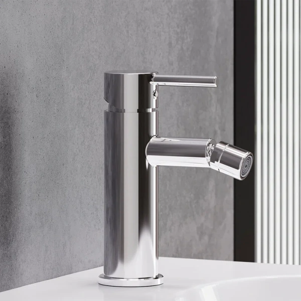 Смеситель для биде Damixa Scandinavian Pure 360240 однорычажный (детальная фотография), хром, черные