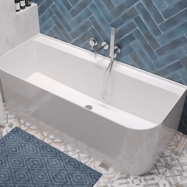 Ванна из искусственного камня Belux Атланта ВА-1700, 4810924288912, 170 x 75 см, с подставкой, черный (детальная фотография), искусственный камень