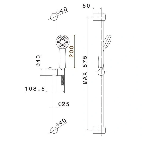 Душевой гарнитур Kerama Marazzi Piano хром 69356KM.21.018 (детальная фотография), душевые гарнитуры