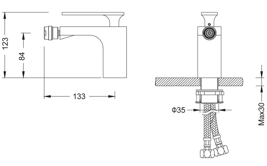 Смеситель для биде Timo Torne золото матовое 4362/17F (детальная фотография), для биде