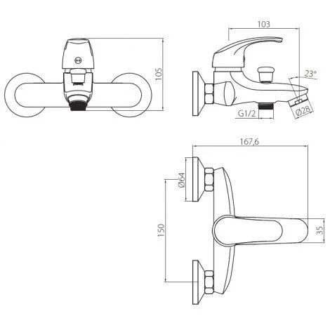 Смеситель для ванны Damixa Palace One хром 411000000 (детальная фотография), для ванны
