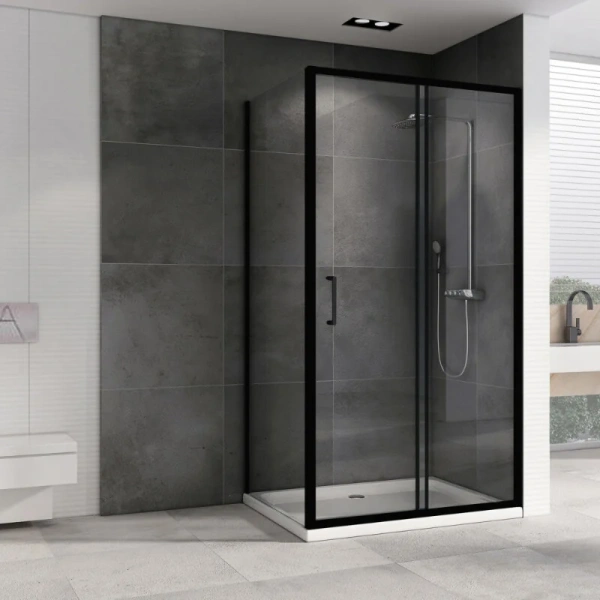 Душевой уголок Abber Schwarzer Diamant 110x60 см профиль черный, стекло прозрачное AG30110B5-S60B5 (детальная фотография), современные, hi-tech