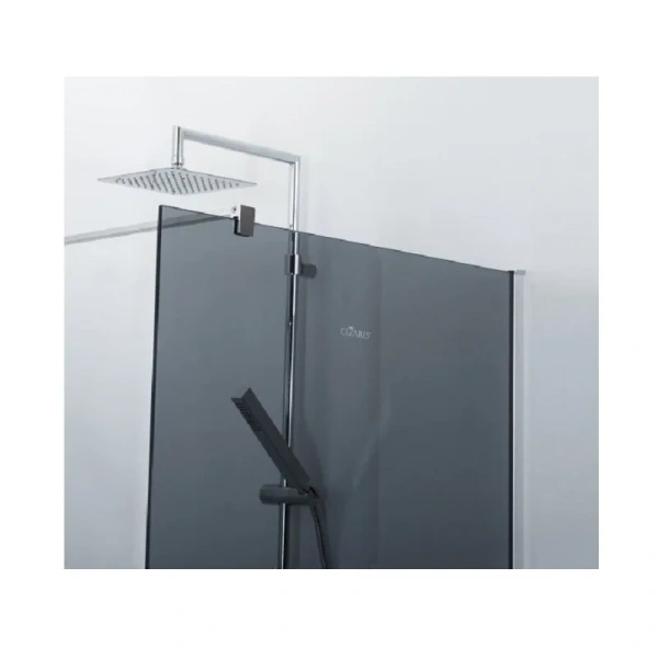 Душевая перегородка Cezares Liberta 120 см стекло графит, профиль хром LIBERTA-L-1-120-120-GR-Cr (детальная фотография), тонированные
