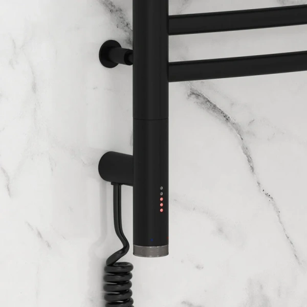 Полотенцесушитель электрический Сунержа Богема 3.0 50х100 см правый, черный матовый 31-5803-1050 (детальная фотография), лесенка, вертикальные