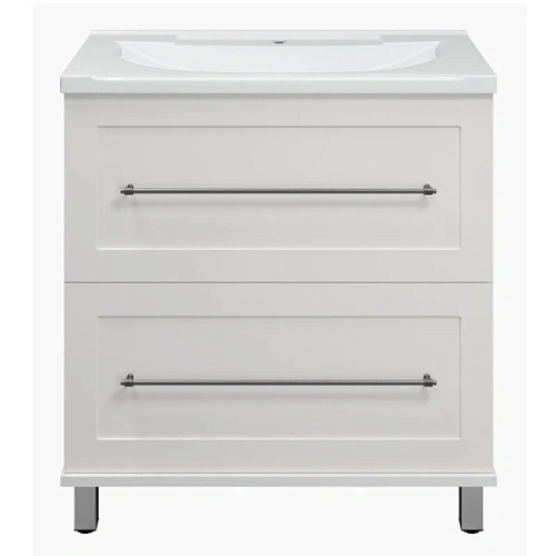 Тумба под раковину напольная Misty Марта 80 см белая - фото 2