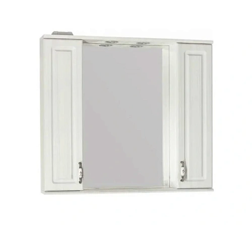 Зеркальный шкаф с подсветкой Style Line Олеандр-2 90 см рельеф пастель - фото 2