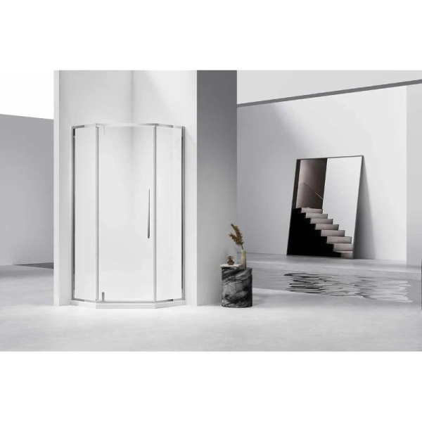 Душевой уголок Vincea Slim-N 100х100 см профиль хром VSP-4SN100CL (детальная фотография), современные, hi-tech