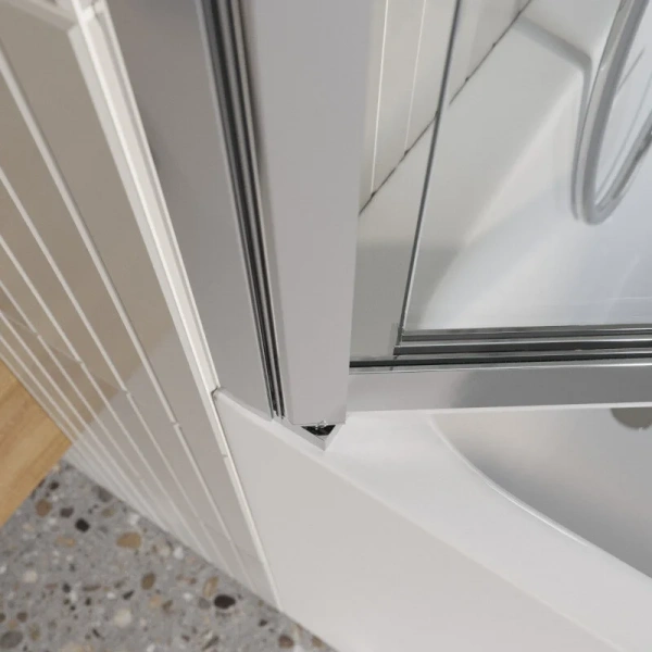 Шторка для ванны BelBagno Luce 100х145 см профиль хром LUCE-VF-11-100/145-C-Cr (детальная фотография), хромированный профиль