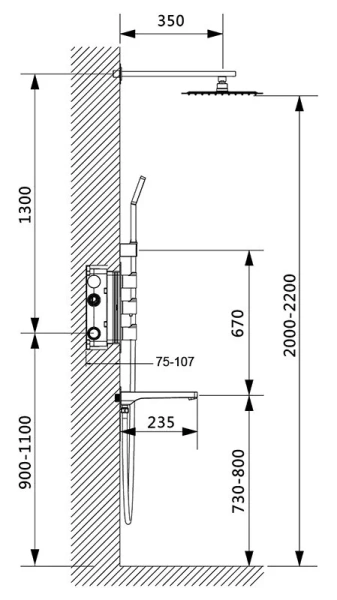 Душевой набор черный Timo Petruma SX-5149/03SM (детальная фотография), душевые комплекты, наборы