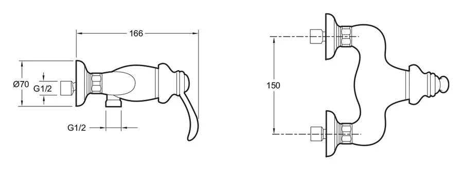 Смеситель для душа Jacob Delafon Fairfax однорычажный E71095-CP (детальная фотография), для душа