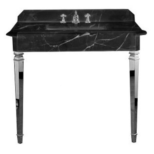 Консоль с мраморной столешницей, цвет хром, цвет мрамора Nero Marquinha, Devon&Devon Epoque DEEPOQUENMACR (детальная фотография)