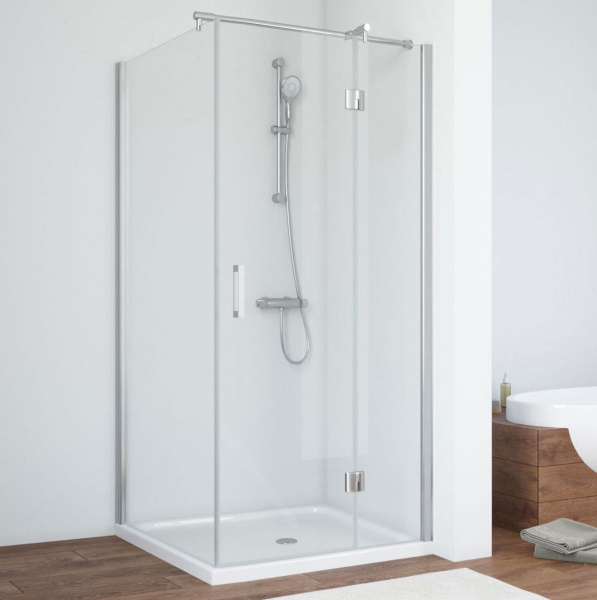 Душевой уголок профиль глянцевый хром стекло прозрачное Vegas-glass AFP-Fis TUR NOVO 80 08 01 R (детальная фотография)