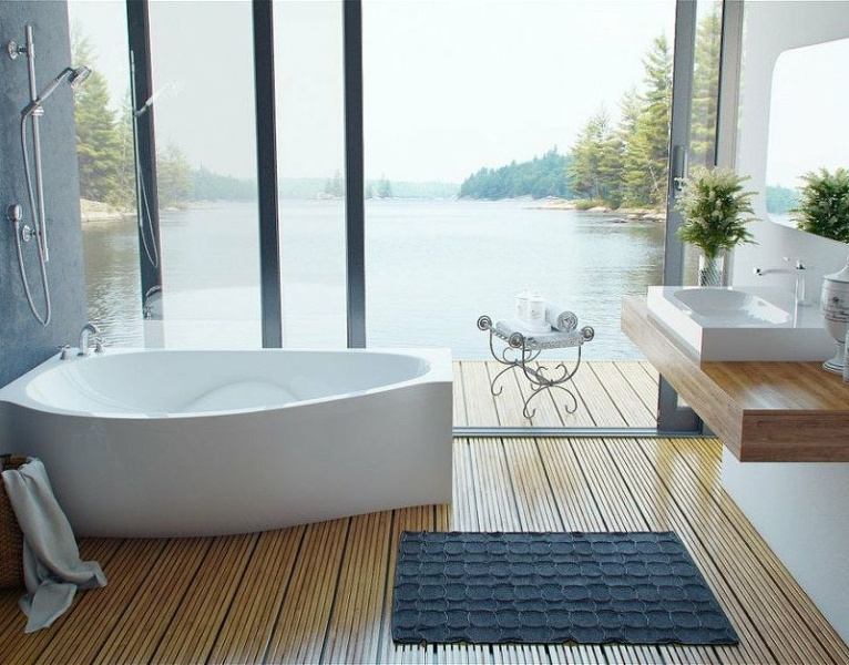 Ванна из литьевого мрамора Эстет Грация 170x94 см белая матовая, левая ФР-00014529 (детальная фотография), без гидромассажа, большие