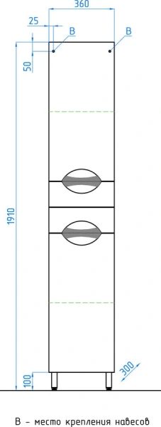 Шкаф-пенал напольный Style Line Жасмин 36 см белый ЛС-00000045 (детальная фотография), белые