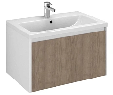 Тумба под раковину подвесная Velvex Klaufs 70 см белая/дерево