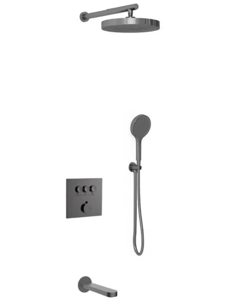 Душевой комплект Vincea Inspire вороненая сталь VSFW-431I2GM (детальная фотография)