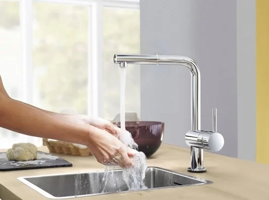 Смеситель для кухни, хром, Grohe Minta 31375000 (детальная фотография), высокие, округлая форма