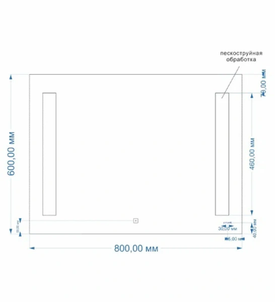 Зеркало с подсветкой Cersanit Led 80 см прямоугольное KN-LU-LED020*80-b-Os (детальная фотография), современные, hi-tech