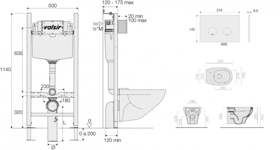 Унитаз с инсталляцией Valsir Eden с клавишей хром KIT VSCR 7212 Slim P4 (детальная фотография), с инсталляцией