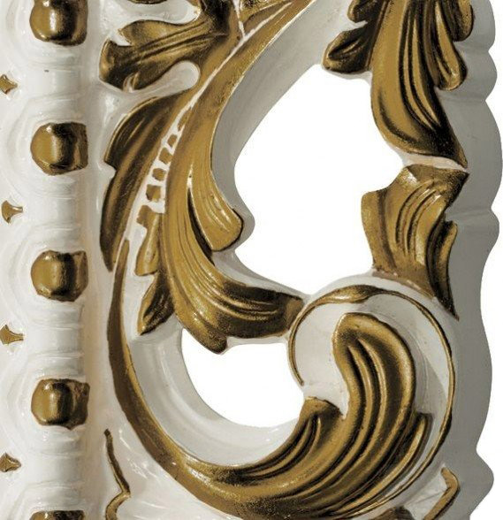 Зеркало овальное без фацета, цвет белый глянец с бронзой, Tessoro Isabella 82 TS-107601-W/B (детальная фотография), по запросу