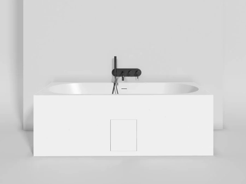 Ванна из искусственного камня Salini Ornella Axis Kit 180x80 см S-Stone (Solix) матовый 103521M (детальная фотография), встраиваемые