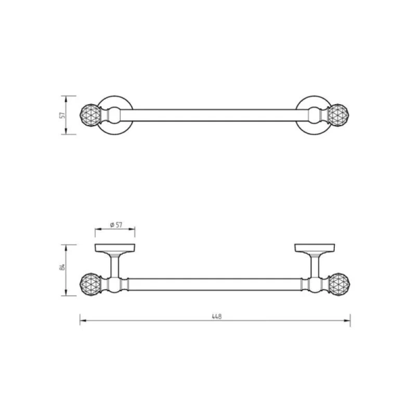 Полотенцедержатель Migliore Amerida 16 металлический (детальная фотография), классические, ретро, с кристаллами swarovski, декорированные
