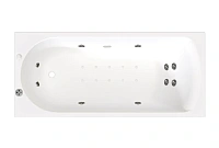 Гидромассажная ванна Радомир Николь 2-81-2-0-0-239Р, 150 x 70 см, рама-подставка разборная, фронтальный экран, слив-перелив автомат, гидромассаж Терапия хром КУ 200, белая