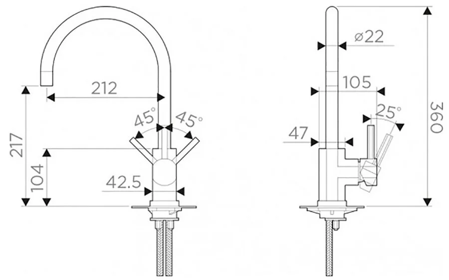 Смеситель для кухни Omoikiri Wakayama-PVD-LG светлое золото 4994291 (детальная фотография), для кухни