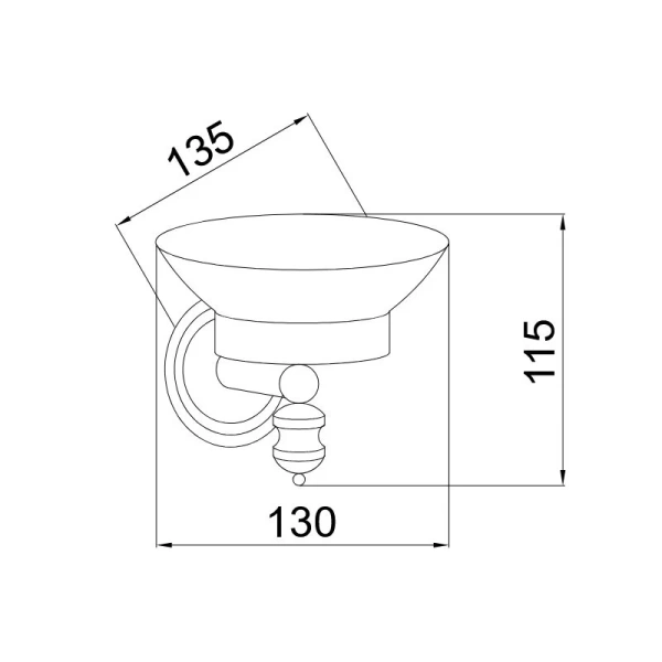 Мыльница Boheme Vogue с черным декором розетки 10183 (детальная фотография), классические, ретро, декорированные