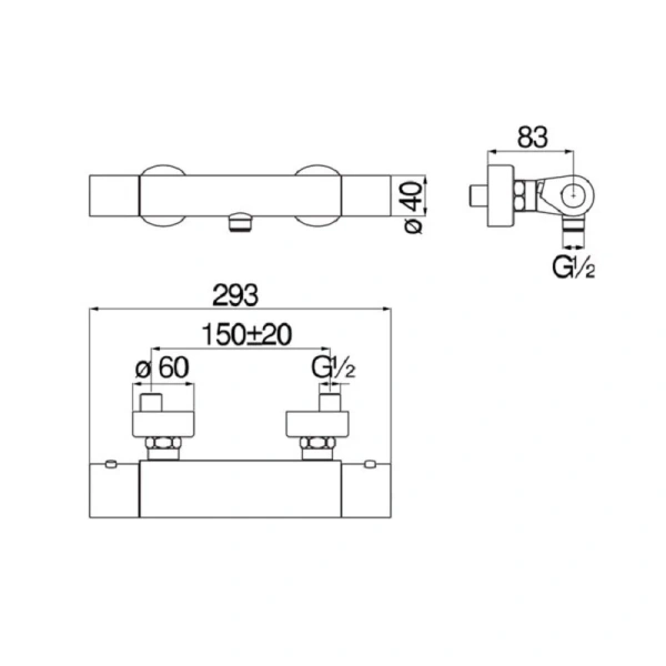 Смеситель для душа Nobili Seven черный матовый SE124030BM (детальная фотография), для душа