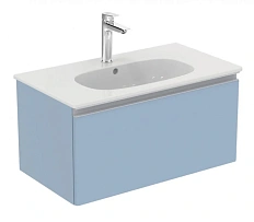 Тумба под раковину подвесная Ideal Standard Tesi 80 см серо-голубая матовая