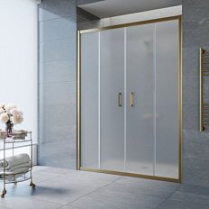 Душевая дверь профиль бронза стекло сатин Vegas-glass