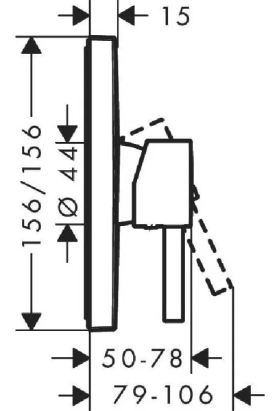 Смеситель для душа Hansgrohe Finoris 76615 латунь (детальная фотография), для душа