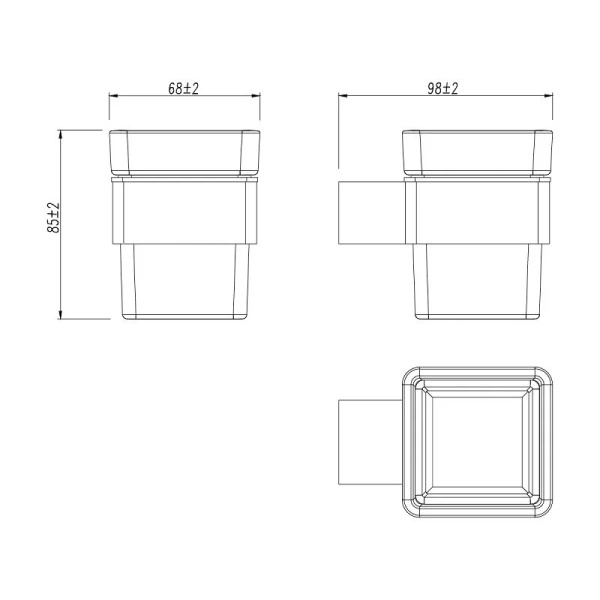 Стакан для ванной Lemark Smooth Line графит 9736015 (детальная фотография), современные, hi-tech