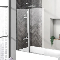 Шторка для ванны BelBagno Uno 90х150 см стекло прозрачное