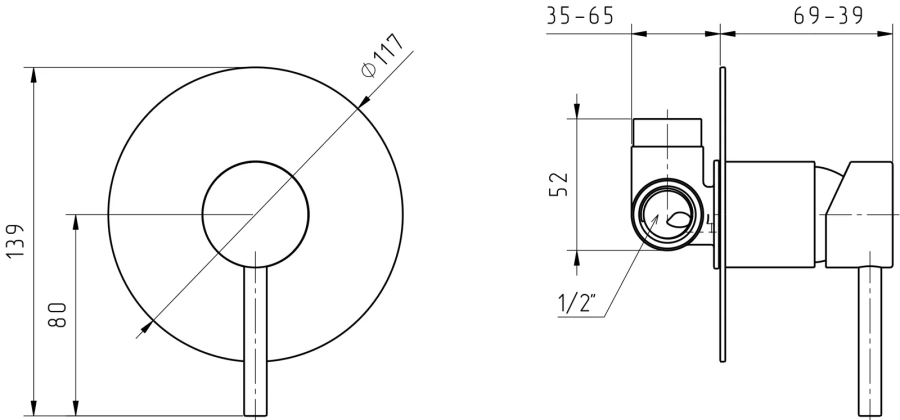 Смеситель для душа Migliore Fortis 3155 латунь (детальная фотография), современные, hi-tech