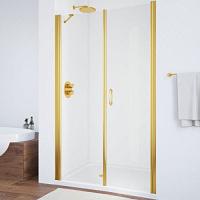 Душевая дверь профиль золотой стекло прозрачное Vegas-glass