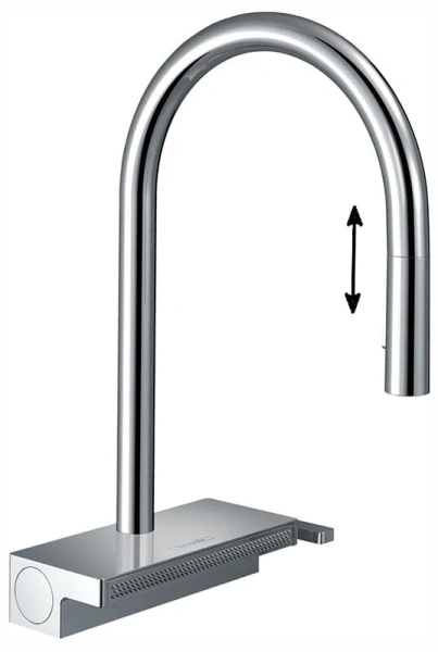 Смеситель для кухни Hansgrohe Aquno Select M81 с вытяжным изливом 73831000 (детальная фотография)